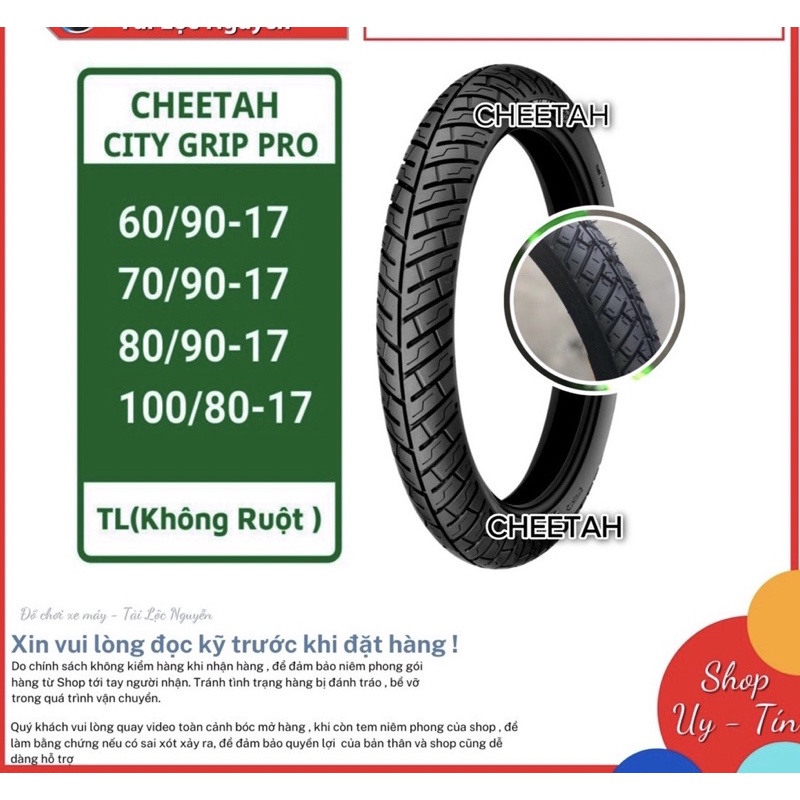 VỎ CHEETAH GAI CITY GRIP PRO 100 80-17 KHÔNG RUỘT