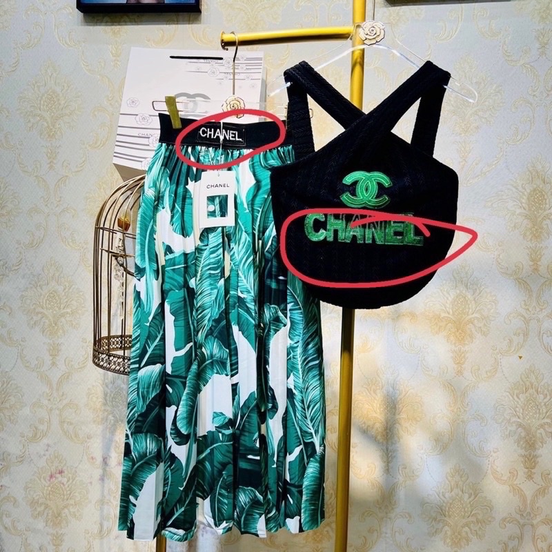 Sticker , logo thêu CHANE.L đen siêu đẹp