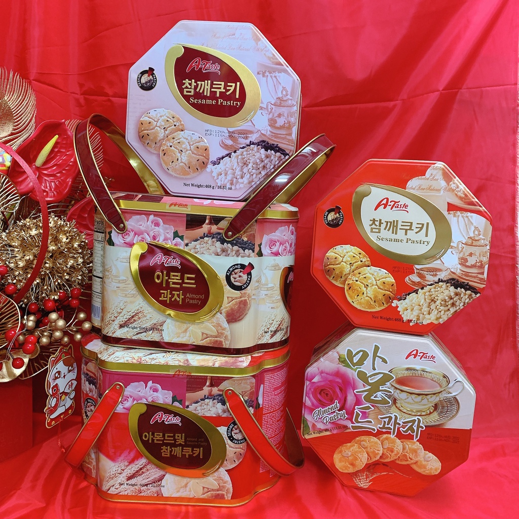 Bánh quy A-Taste Hạnh Nhân - Almond Pastry hộp thiếc 468g