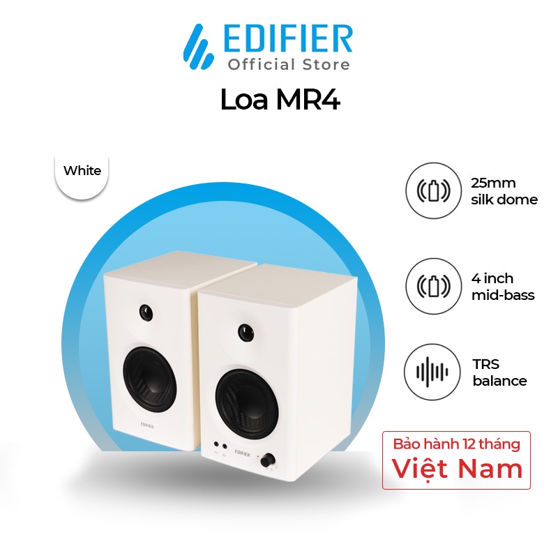 Loa kiểm âm EDIFIER MR4 Công suất 42W Đa dạng cổng kết nối Điều chỉnh âm thanh chuyên nghiệp Hàng chính hãng