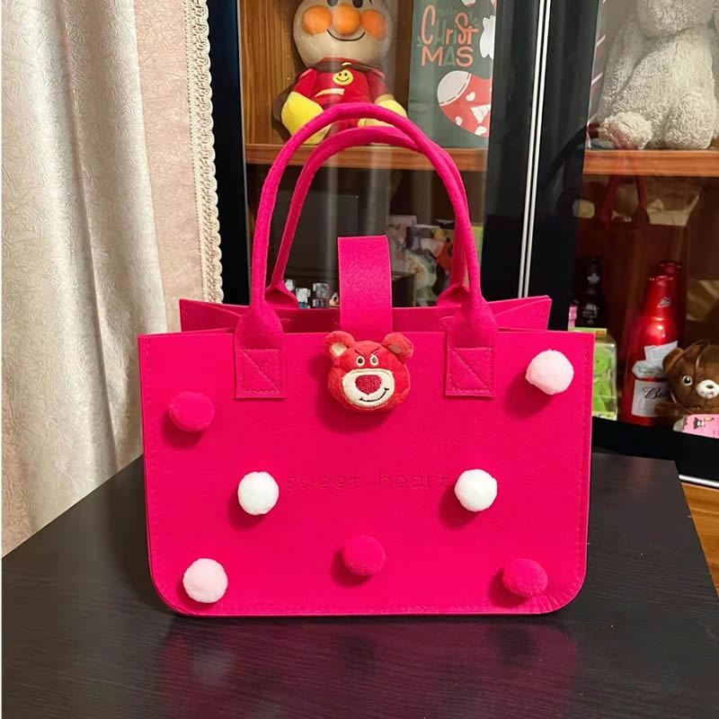 Túi Tote Vải Nỉ Sức Chứa Lớn Cảm Giác Hoạt Hình Cao Cấp Dùng Làm Quà Tặng Sinh Nhật Cho Nữ