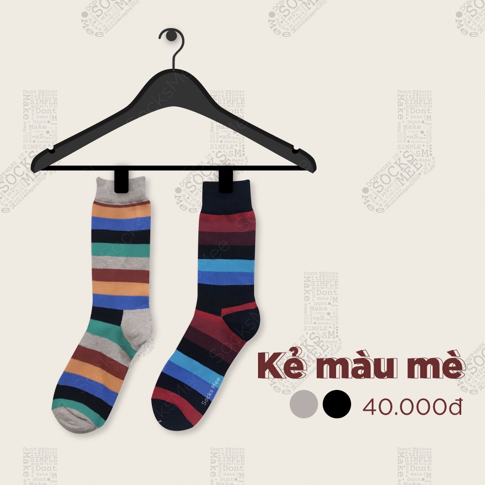 TẤT VỚ KẺ MÀU MÈ - PATTERN SOCKS