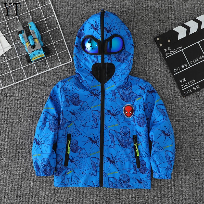 Áo Khoác Lót Lông Cừu Họa Tiết Spiderman Ultraman Thời Trang Mùa Thu 2022 Cho Bé Trai