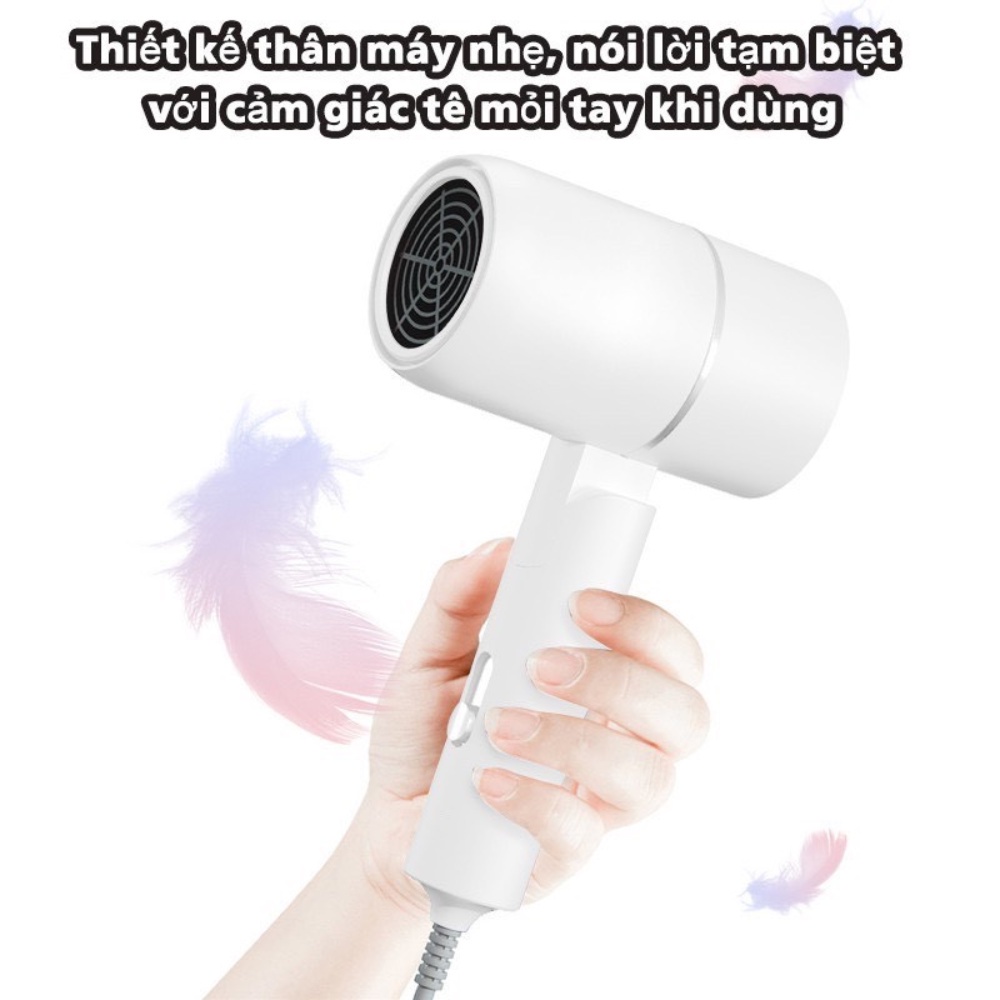 Mấy sấy tóc mini cầm tay 2 chiều nóng lạnh HAIR DRYER, công suất 2200W, 3 chế độ sấy chăm sóc tóc, bảo hành 6 tháng