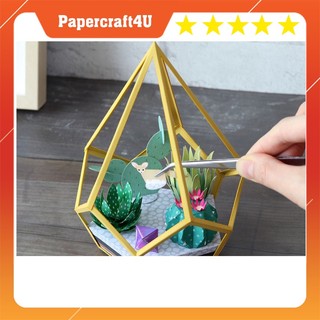 Mô hình giấy 3D Hoa trang trí Hồ ly và hoa