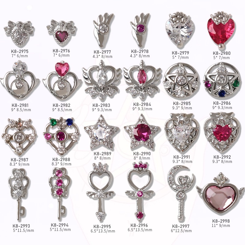 Phụ Kiện Kim Loại Trang Trí Móng Tay Hình Ngôi Sao Năm Cánh Đính Đá Zircon Màu Sắc