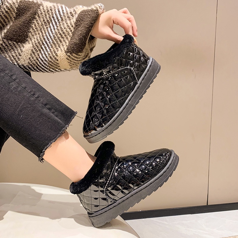 Giày Bốt Da Chống Trượt Giữ Ấm Thời Trang Cho Nữ