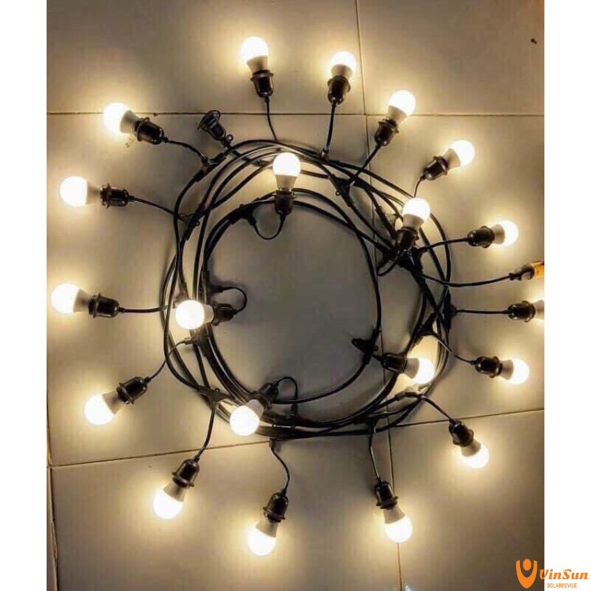 Dây Đèn Led Trang Trí Ngoài Trời Chống Nước Dây E27 Trang Trí Sân Vườn Quấn Cây Bóng Đa Sắc Màu 1W 3W, Vinsun