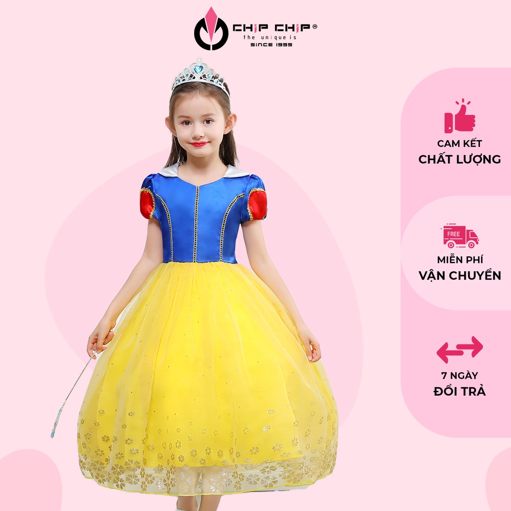 Bộ váy hóa trang Bạch Tuyết kèm phụ kiện găng tay, vương miện, cây trượng - Chip Chip Shop