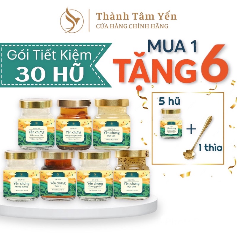 Yến Chưng Sẵn Mix Đủ Vị Thành Tâm Yến - Yến tươi nguyên chất hũ 70ml