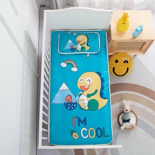 chiếu lụa kèm gối bông cho bé