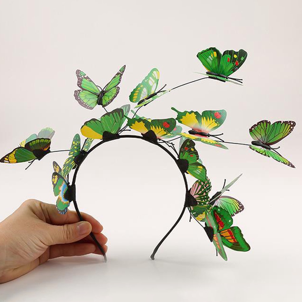 Ga-băng Đôi Cài Tóc Hình Vương Miện Bướm Phong Cách Bohemian Sống Động Thoải Mái Có Thể Điều Chỉnh Trang Trí Cho Tiệc Trà Halloween