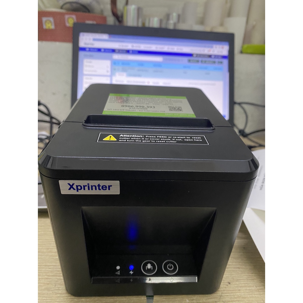 Combo 2 thiết bị bán hàng cho shop: Máy in tem mã vạch, Máy in hóa đơn K80 Xprinter cắt tự động In Từ Máy Tính