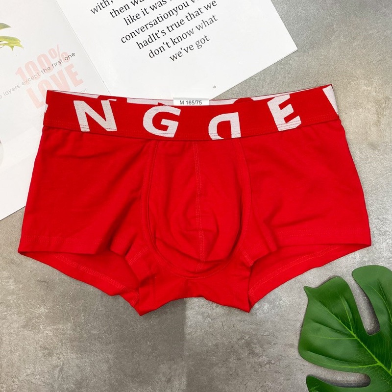 Quần lót nam chữ cái, quần lót dạng đùi thun cotton