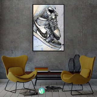 Tranh Decor Cửa Hàng Giày Có Khung Chất Liệu Canvas Cao Cấp