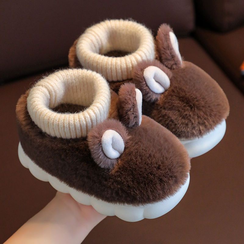 Dép Bông Gót Cao Chống Trượt Mùa Đông Cho Trẻ Em