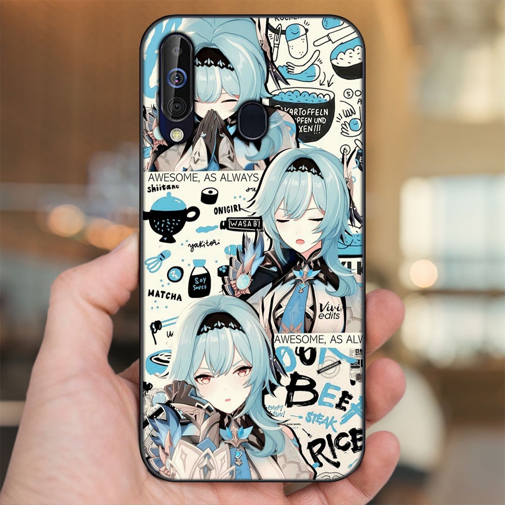 Ốp lưng Samsung A8s, A60, M30 viền đen in hình Eula Genshin Impact