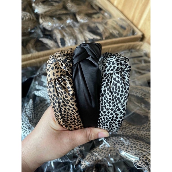 Cài tóc, băng đô tóc màu đen, hình beo đơn giãn sang chảnh dễ phối
