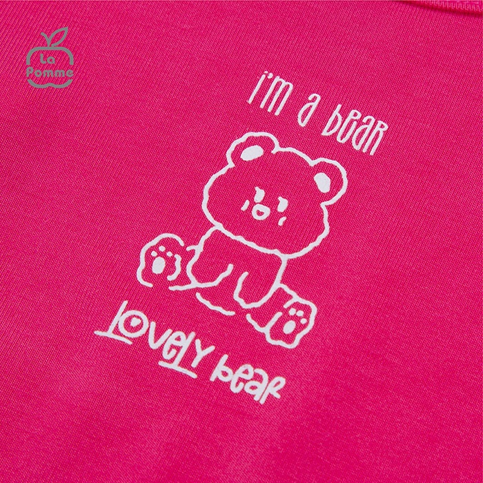 Bộ cộc tay La Pomme Teddy Bear - Hồng sen