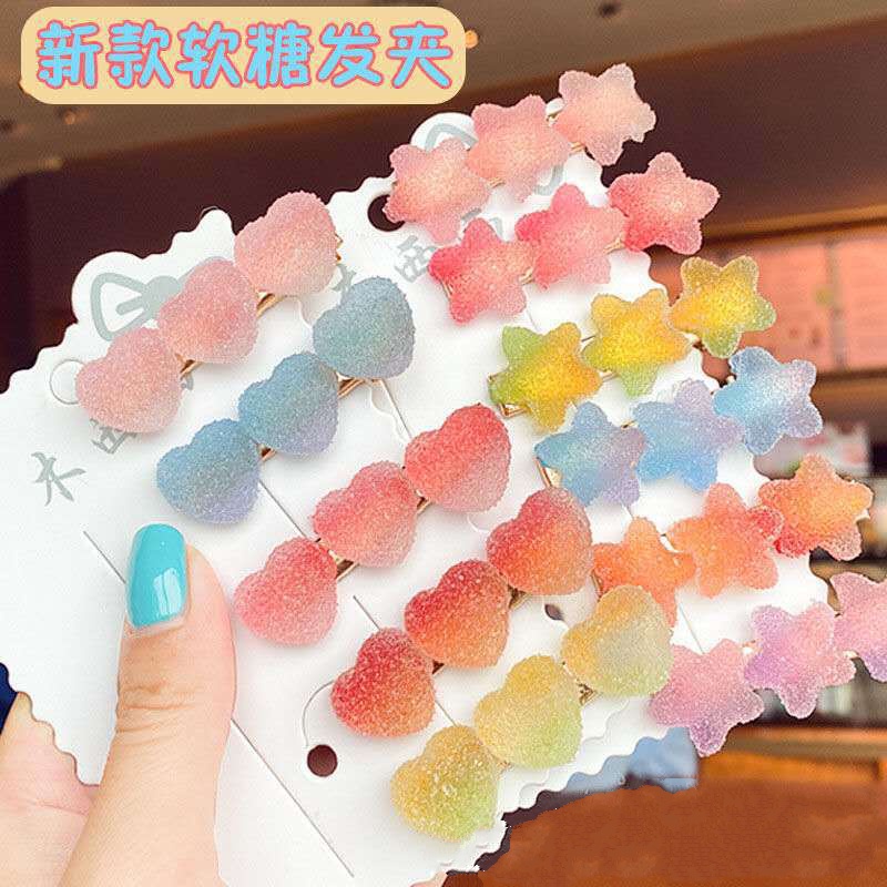 Kẹp Tóc Dễ Thương Hình Ngôi Sao Màu Sắc Ngọt Ngào Phụ Kiện Thời Trang Cho Nữ AB159