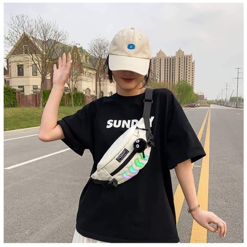 Túi chéo bao tử phối dạ quang màu