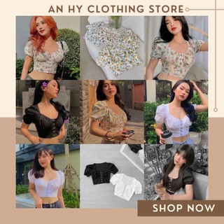 (có bán sỉ,ảnh thật,hoả tốc)(nền hoa độc quyền, feedback)🍉MARRY_CROPTOP🥒(ÁO CÚP NGỰC TAY PHỒNG)