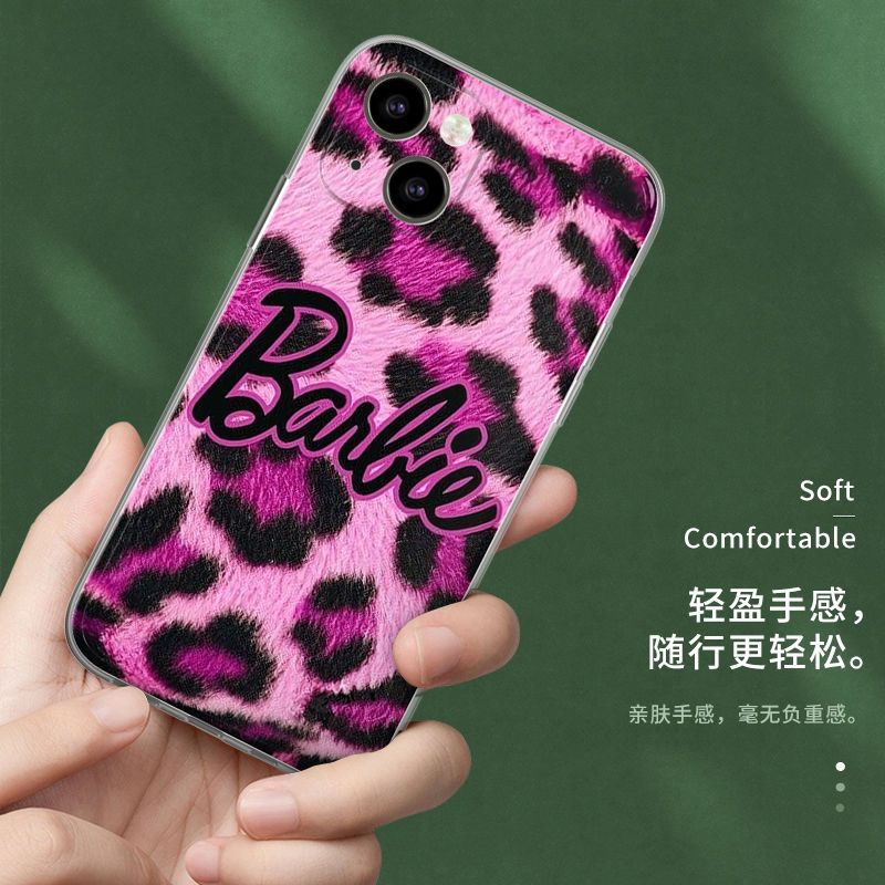 Ốp Điện Thoại TPU Dẻo In Hình Công Chúa Barbie Da Báo Cho IPhone 14 12 PRO 12 mini 11 PRO Max 13 PRO 13PROMAX Xs Max XR 6 7 8 Plus