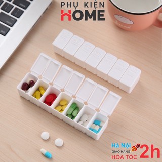  Hộp Nhựa Đựng Thuốc Chia 7 Ngăn Tiện Dụng Nhỏ Gọn Hộp Chia Thuốc Dùng 7 Ngày Bằng Nhựa Trắng Dài - PhuKienHome 7125 