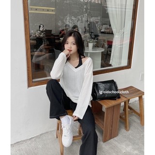 SET ÁO LƯỚI ULZZANG KÈM YẾM (ảnh thật)
