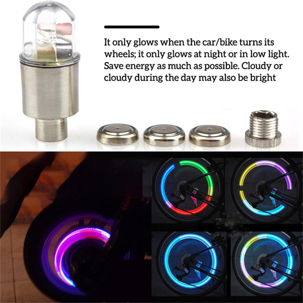 1 Cặp Đèn LED Gắn Van Bánh Xe Đạp / Xe Máy / Ô Tô Bằng Hợp Kim Nhôm PP