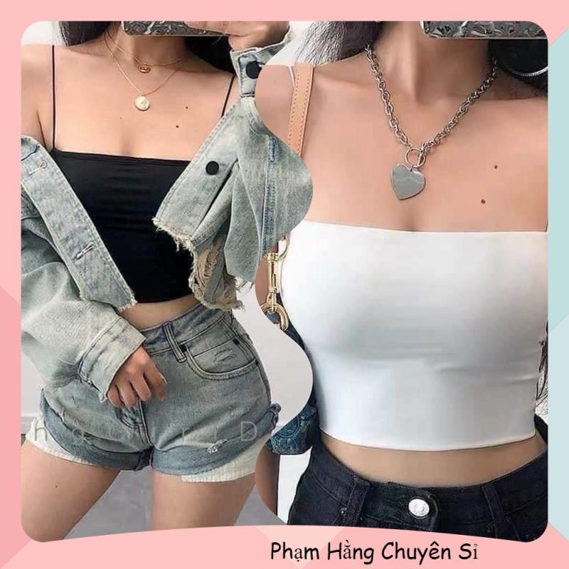 Áo 2 dây nữ thun gân đẹp 100% cotton dáng ôm body