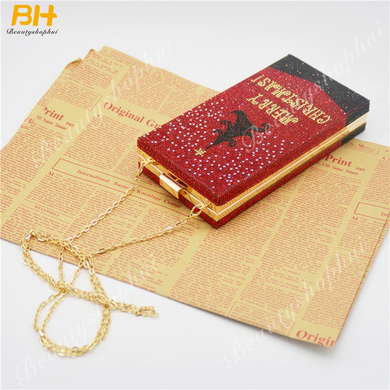 Túi Đeo Chéo Hình Vuông Nhỏ Bằng Nhựa Đính Kim Cương Phong Cách Âu Mỹ Mới Cho Nữ