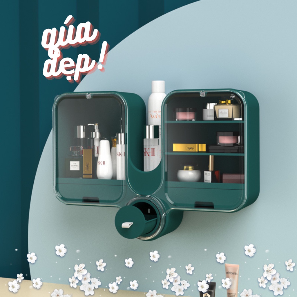 Tủ đựng Mỹ Phẩm dán tường hộp đựng trang điểm chất lượng Nhựa cao cấp bền bỉ
