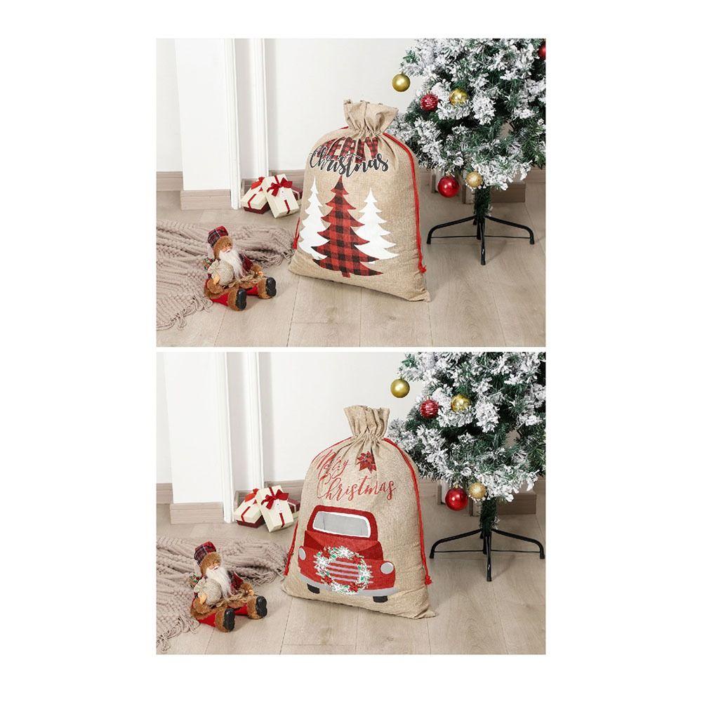 CONOPERY Túi Rút Vải Canvas Họa Tiết Người Tuyết Phong Cách Giáng Sinh Độc Đáo