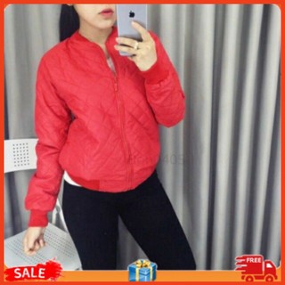 Áo khoác phao bomber chần ô vuông