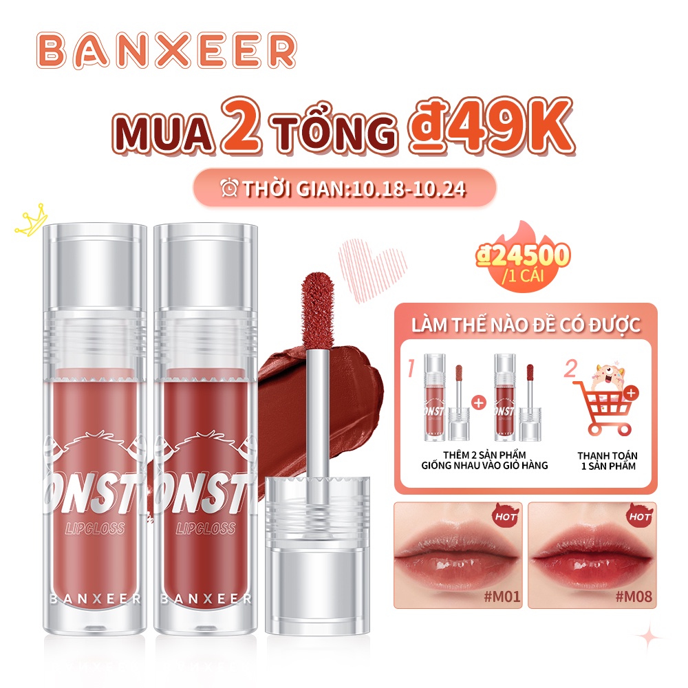 Son Bóng Dưỡng Ẩm Lâu Trôi 24g Thương Hiệu BANXEER