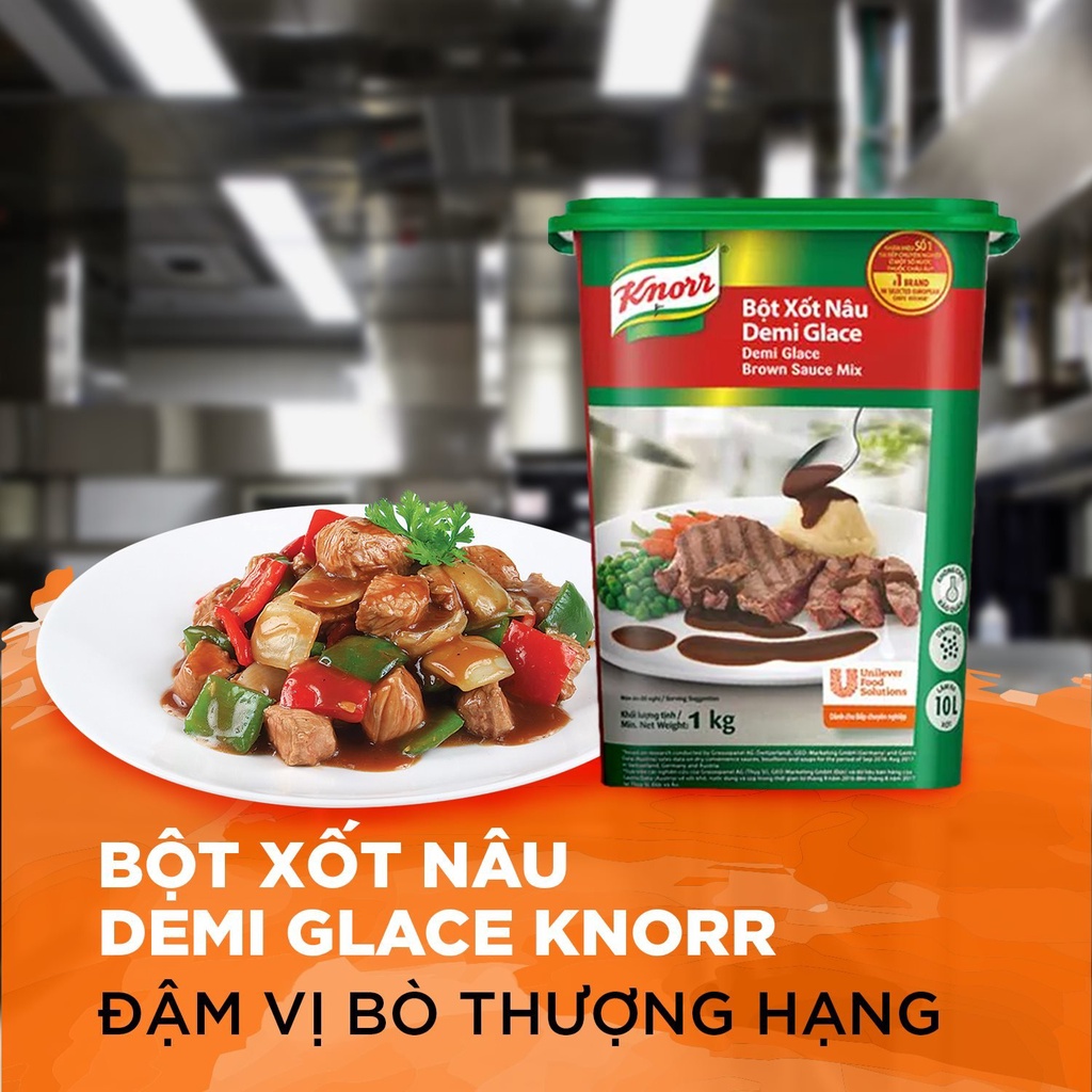 (Now)Bột Xốt Nâu Demi Glace 1kg/ Demi Glace Sauce Knorr lẻ 50g