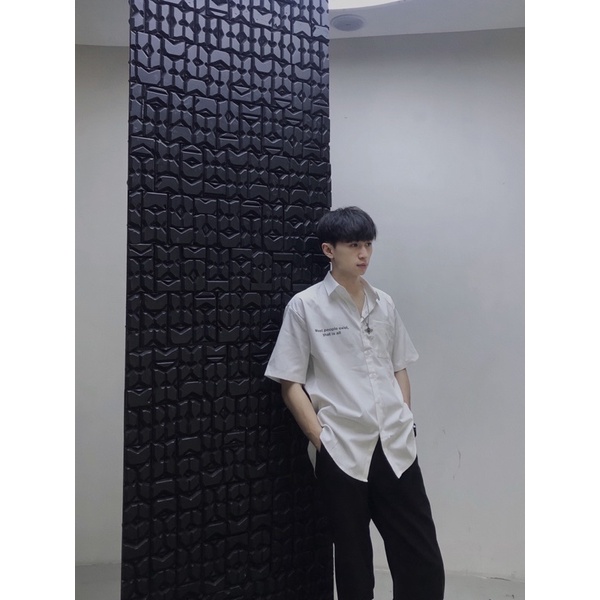 Áo sơ mi trắng Cuban Shirt Crystal