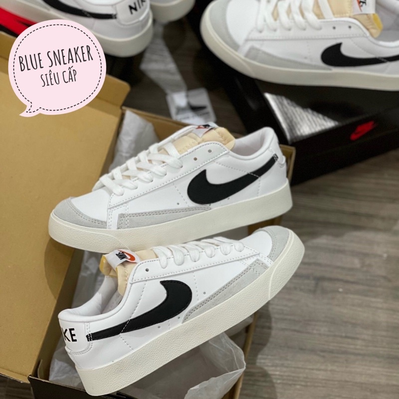 Giày Sneaker Nike Blazer Mid 77 Vintage White Black Cổ Cao,Thấp Kiểu Dáng Thể Thao Phối Màu Đen Trắng Cao Cấp Full Box