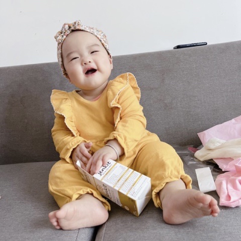 Body dài tay mùa đông cho bé gái, bộ liền thân cánh tiên cho bé 3 tháng/ 6 tháng/ 9 tháng/ 12 tháng/ 18 tháng/ 24 tháng