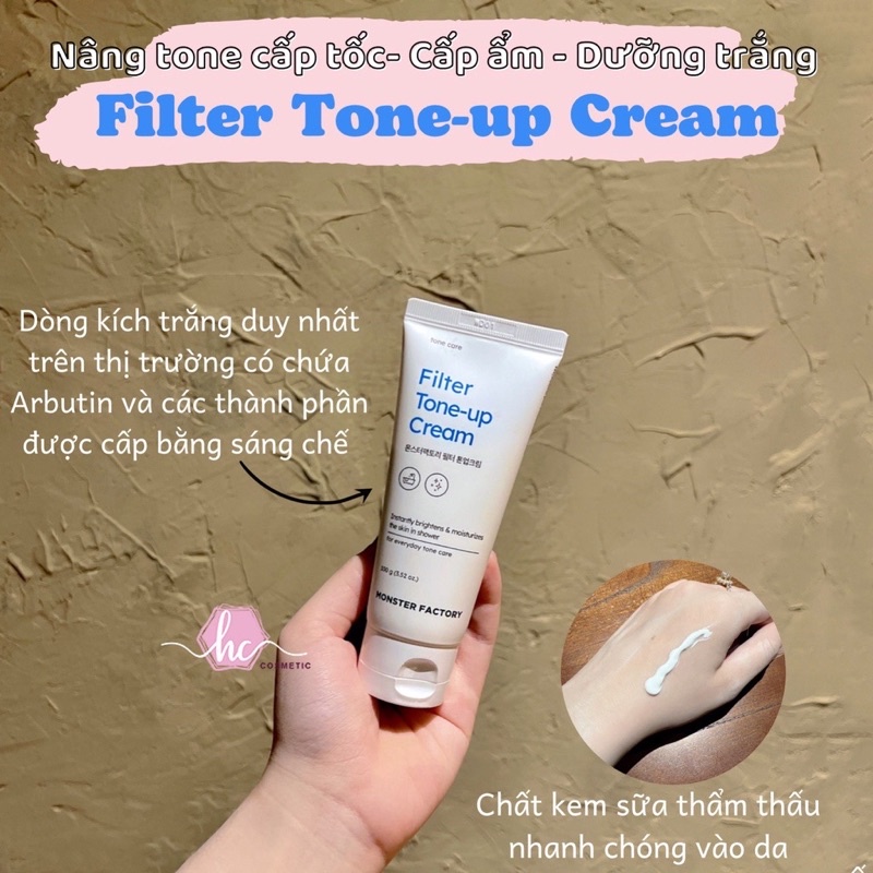Kem Kích Dưỡng Da Trắng Nâng Tone Filter Tone-Up Cream 100g, Dưỡng Trắng, Cấp Ẩm Cho Da