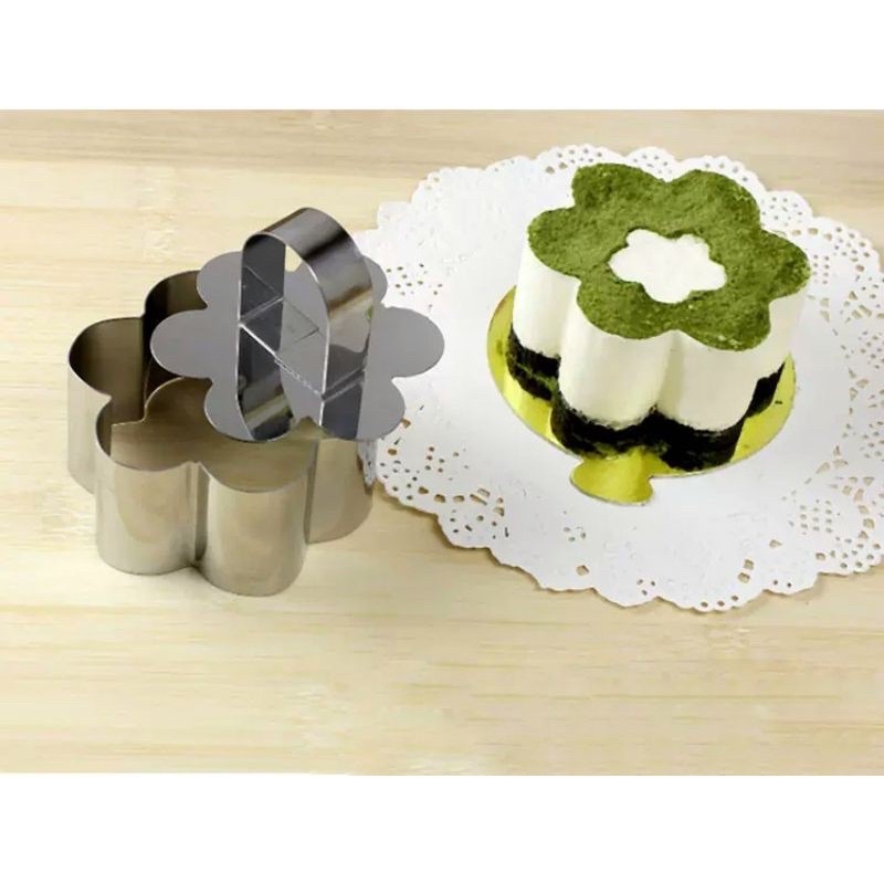 Khuôn ring mousse hình tim/tròn/vuông/hoa