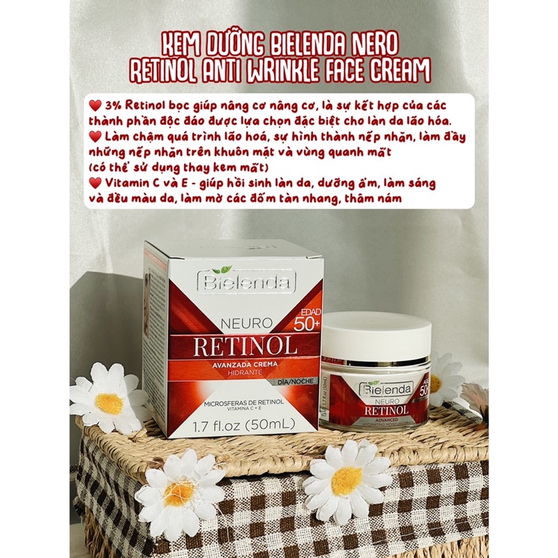 KEM DƯỠNG BIELENDA NEURO RETINOL LIFTING ANTI-WRINKLE FACE CREAM CONCENTRATE 50+