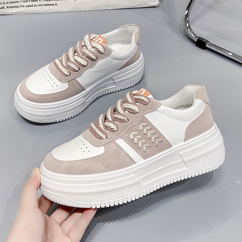 Giày sneaker nữ đế độn 3 màu basic phối màu trẻ trung năng động Hàn Quốc FLORA G37