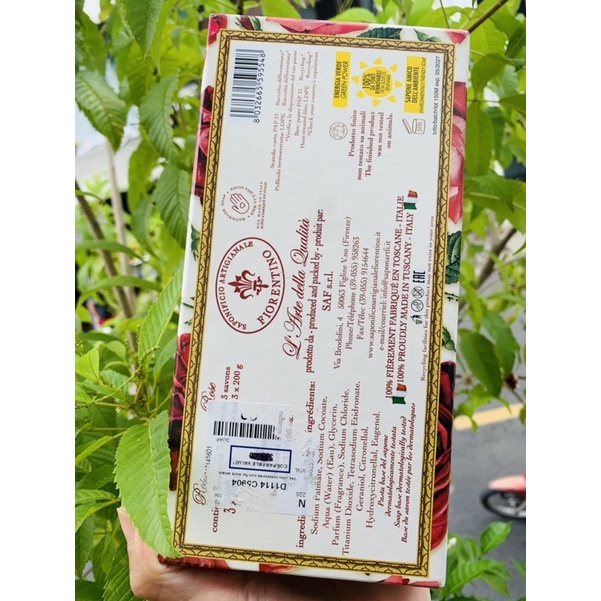 XÀ BÔNG CUJC SAPONIFICIO ARTIGIANALE FIORENTINO ROSE BLOSSOM BOXED SOAP BARS ALL NATURAL