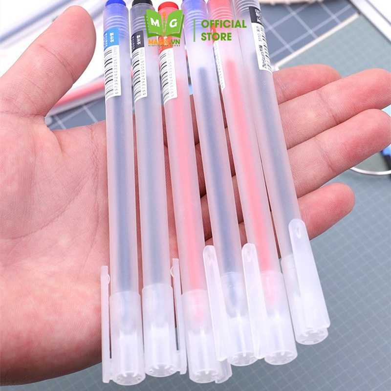 Bút Bi Nước Muji Mực Gel Cute MAGIC Ngòi 0.5mm Xanh Đỏ Đen Thân Nhám, Nét Chữ Đẹp, Đều Màu, Đồ Dùng Học Tập Giá Rẻ BM6