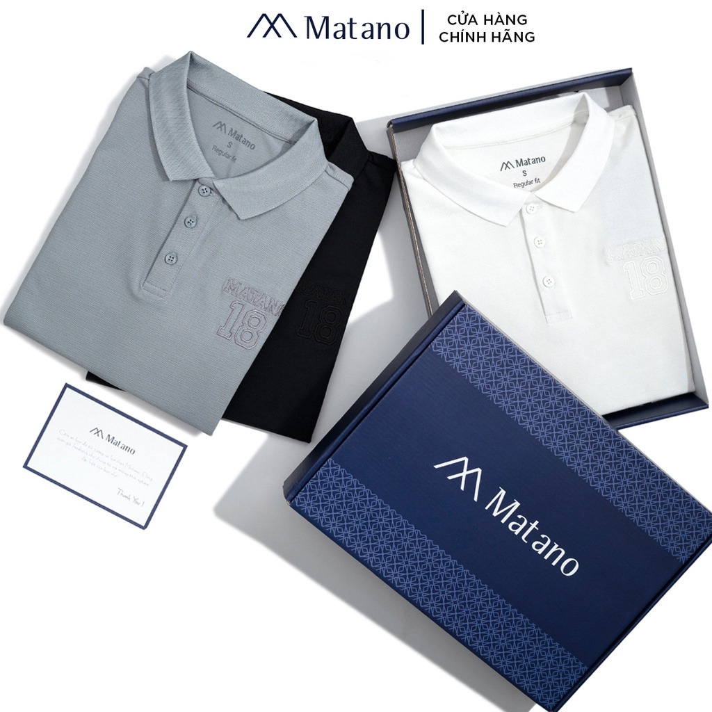 Áo thun polo nam có cổ đẹp MATANO PO031 phông cổ trụ bẻ ngắn tay thêu ngực thanh lịch vải cá sấu cotton ©️