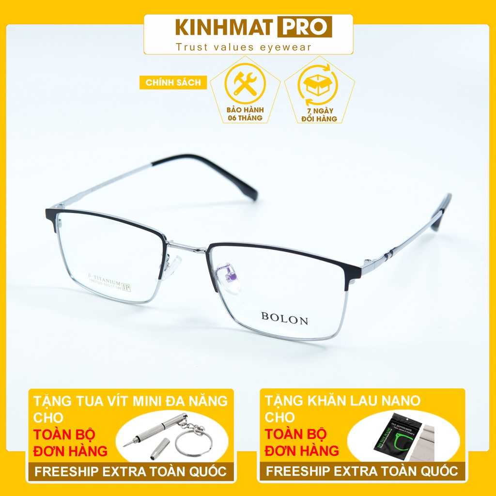 Gọng kính viền hợp kim dáng vuông Bolon YM67320 Kính mắt Pro