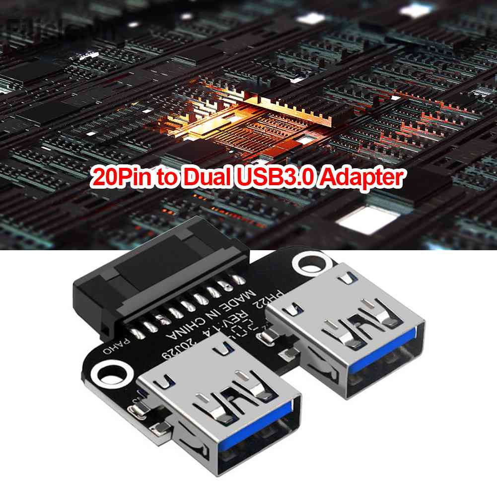 USB 3.0 Motherboard Adapter USB 3.0 19 20 Pin Female to Dual USB 3.0 Female