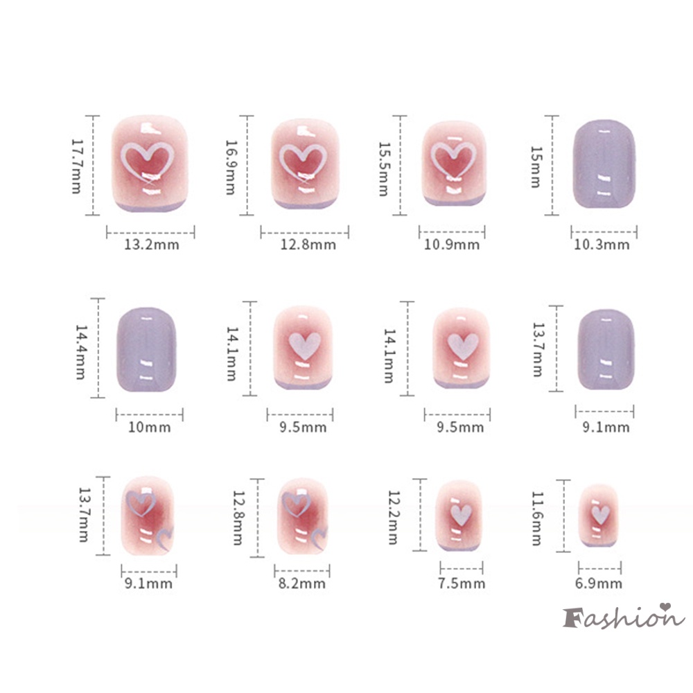 Bộ Móng Tay Giả Ngắn Bằng Acrylic Bóng Màu Xanh Dương Phong Cách Pháp Thời Trang Cho Nữ